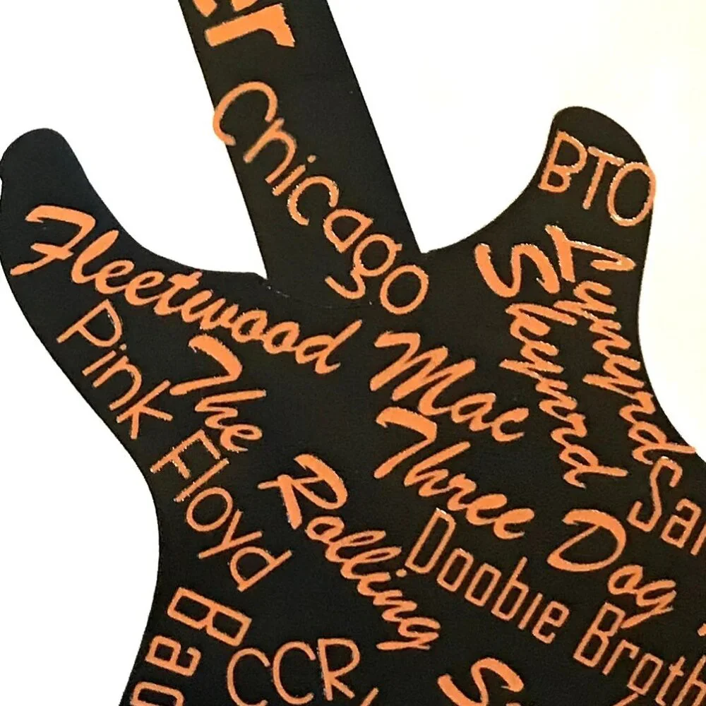 Handmade Pillow Cover, 1970s Rock Bands Guitars Music Room Decor 20 x 20 inches